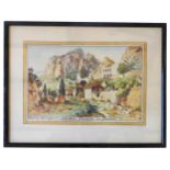 PIERRE JAILLET (1893-1957) 'VENTOU FRONTIERE VUE GENERALE' WATERCOLOUR/PAPER, signed and titled