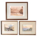 ATTRIBUTED TO JOHN VARLEY, O.W.S. (1778-1842) RIVER SCENE WATERCOLOUR PLUS TWO 18TH CENTURY