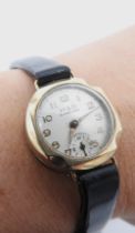 A VINTAGE H & G 9CT GOLD COCKTAIL WATCH, CIRCA 1960, 15 jewel lever movement, signed 20mm dial