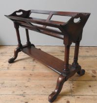 A MAHOGANY BOOK TROUGH, 20TH CENTURY