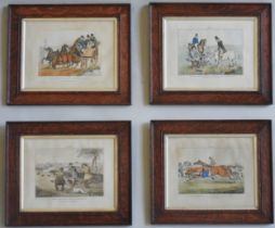 A SERIES OF FOUR EARLY 19TH CENTURY HAND COLOURED ETCHINGS, entitled' 'Ideas' humourous depictions