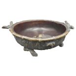 A JAPANESE BRONZE CENSER, LATE MEIJI/TAISHO, of naturalistic bamboo form, the interior decorated