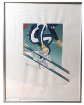 MICHAEL W. POTTER (b.1955) 'SKI-ER' ARTIST'S PROOF PRINT, signed 44 x 36 cm