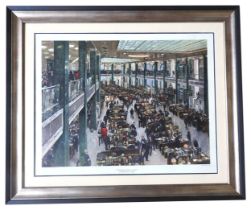 TERENCE T. CUNEO (1907-1996) 'THE UNDERWRITING ROOM AT LLOYDS' (1965) COLOUR LITHOGRAPH, printed