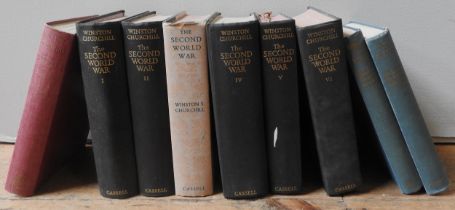 SIX VOLUMES OF 'THE SECOND WORLD WAR' BY WINSTON CHURCHILL', along with two other titles by