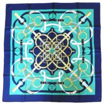 HERMES JACQUES EUDEL GRAND APPARAT SCARF WITH HERMES HENRI d'ORIGNY 'EPERON D'OR' SCARF (2) Both