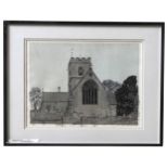 ROBERT TAVENER (1920-2004) 'DINTON CHURCH, ST MARY'S' LIMITED LITHOGRAPH, numbered 15/75, signed