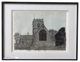 ROBERT TAVENER (1920-2004) 'DINTON CHURCH, ST MARY'S' LIMITED LITHOGRAPH, numbered 15/75, signed