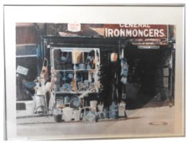 JOHN SALT (b.1937) LIMITED PHOTOLITHOGRAPH OF IRON MONGERS, signed and numbered 24/60 53 x 76 cm