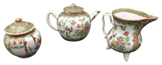 A CHINESE FAMILLE ROSE PART BACHELOR'S TEA SERVICE, QING DYNASTY, 19TH CENTURY, comprised of