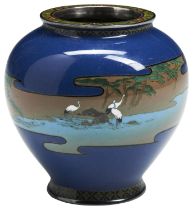 A FINE AND RARE CLOISONNE ENAMEL JARLET SIGNED KYOTO NAMIKAWA (NAMIKAWA YASUYUKI, 1845-1927),