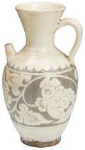 A 'CIZHOU' SGRAFFIATO POTTERY VESSEL SONG / JIN DYNASTY OR LATER carved through the white slip to