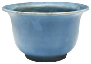 A SMALL CLAIR-DE-LUNE JARDINIERE LATE QING / REPUBLIC PERIOD  covered all over in a pale-blue glaze,