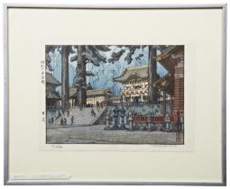 TOSHI YOSHIDA (1911-1995) 'NIKKO' woodcut colour print, signed in lower right corner 19 x 26.5 cm