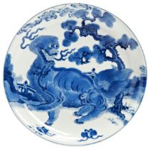 A GOOD BLUE AND WHITE SAUCER KANGXI SIX CHARACTER MARK AND OF THE PERIOD