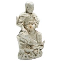 A BLANC DE CHINE FIGURE OF ZHENWU 1ST HALF OF THE 17TH CENTURY