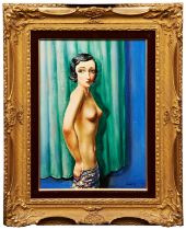 MOISE KISLING (1891-1953) 'NU DEBOUT' oil on canvas, signed in lower right section, gallery label