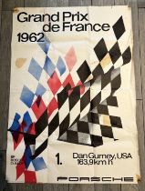 THREE 1962-3 LARGE PORSCHE FACTORY POSTERS, PERIOD RACE POSTERS Porsche factory poster - Europa