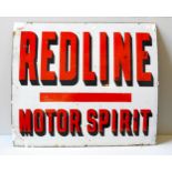 1920S REDLINE 'MOTOR SPIRIT' ENAMEL SIGN 108 x 122cm.