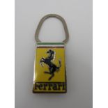 PERIOD FERRARI KEYRING AND PIN BADGE Rare period Ferrari item, new/old stock and still in waxed