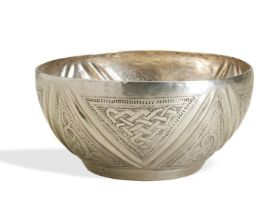 AN AFRICAN BOWL POSSIBLY KANO NORTHERN NIGERIA. C.1880. The decoration appears to be of a  North