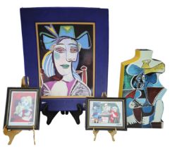 ARTIS ORBIS GOEBEL PICASSO COLLECTION, four items including aves vase, fruit bowl and two framed