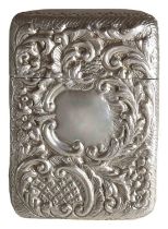 A SILVER CARD CASE WITH SCROLLED DECORATION, CHESTER 1900, 10cm, 114 grams **PLEASE NOTE: THIS