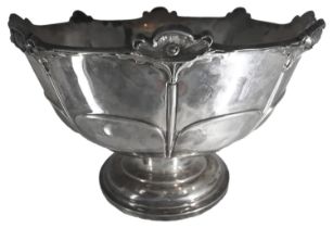 A LARGE SILVER MONTEITH BOWL, GEORGE HOWSON 1901, 33cm diam, 2175 grams **PLEASE NOTE: THIS