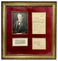 FRAMED WINSTON CHURCHILL LETTER SIGNED WINSTON CHURCHILL, 37x35cm **PLEASE NOTE: THIS AUCTION IS