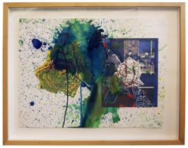 SHIMAMOTO SHOZO, 'STAR DUST' Watercolour, framed in a floating frame, 45x57cm **PLEASE NOTE: THIS