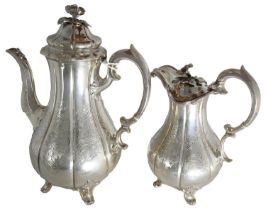 AN IMPRESSIVE VICTORIAN SEVEN PIECE SILVER TEA SERVICE, BARNARD & CO. LONDON 1851, 3041 grams (