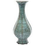CELADON GUAN TYPE OCTAGONAL VASE QING DYNASTY, 18TH / 19TH CENTURY the baluster sides covered in a