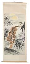 CHINESE SCHOOL (20TH CENTURY), signed and inscribed 'wild wind swept grass' by Shu Ping colour and