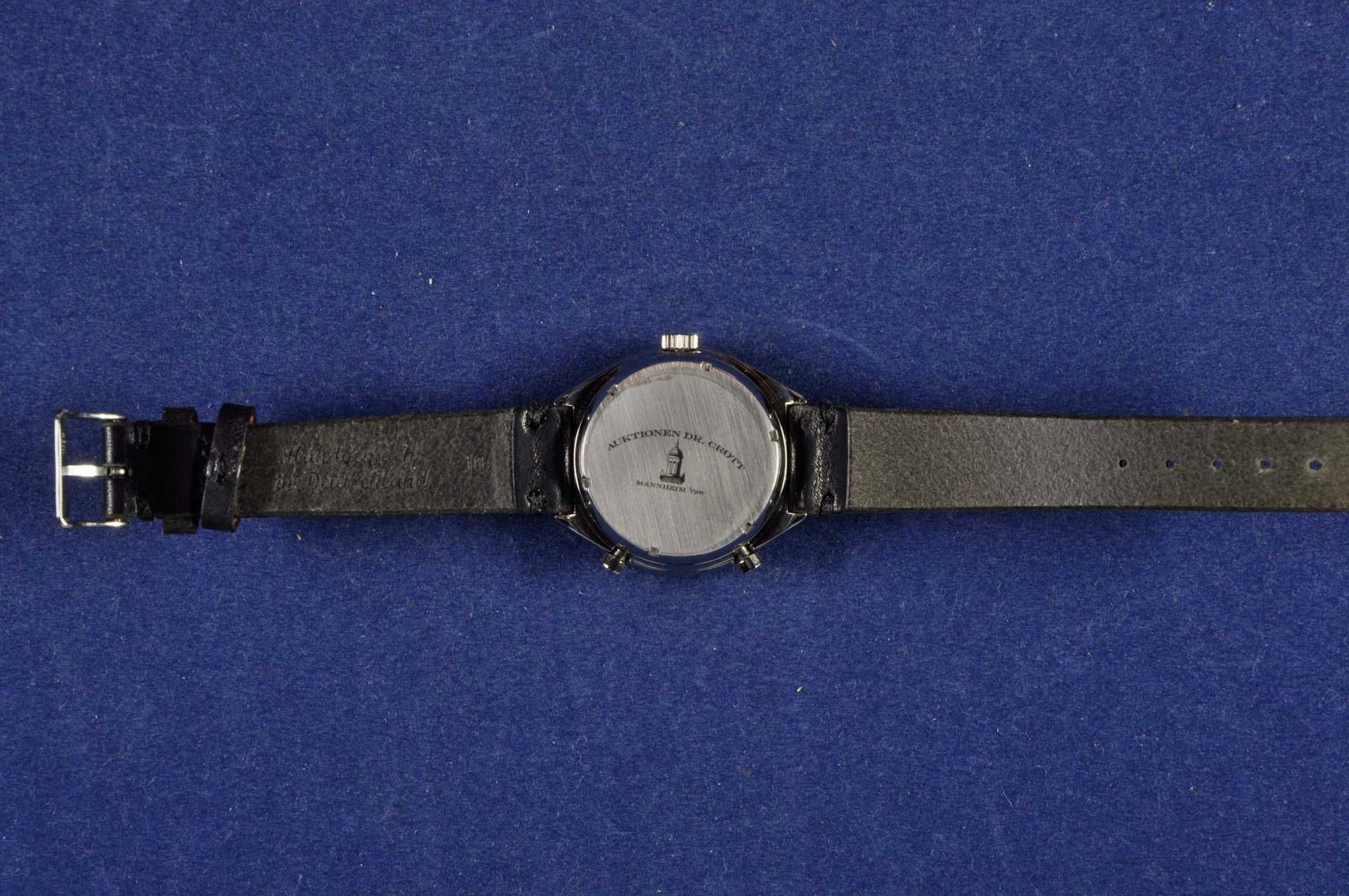 Herren Armband Uhr \Carrera Heuer\ Chronograph. Ca. 38mm, um 1975, Edelstahlgehäuse Nr. 110573,  Ank - Bild 3 aus 6