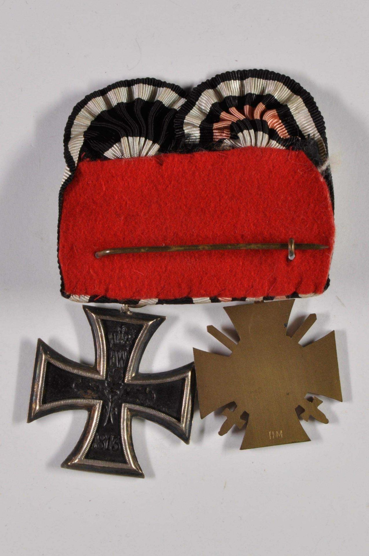 Ordensspange mit 2 Auszeichnungen, dabei Preußen Eisernes Kreuz 1914 2. Klasse und Ehrenkreuz für Fr - Bild 2 aus 2