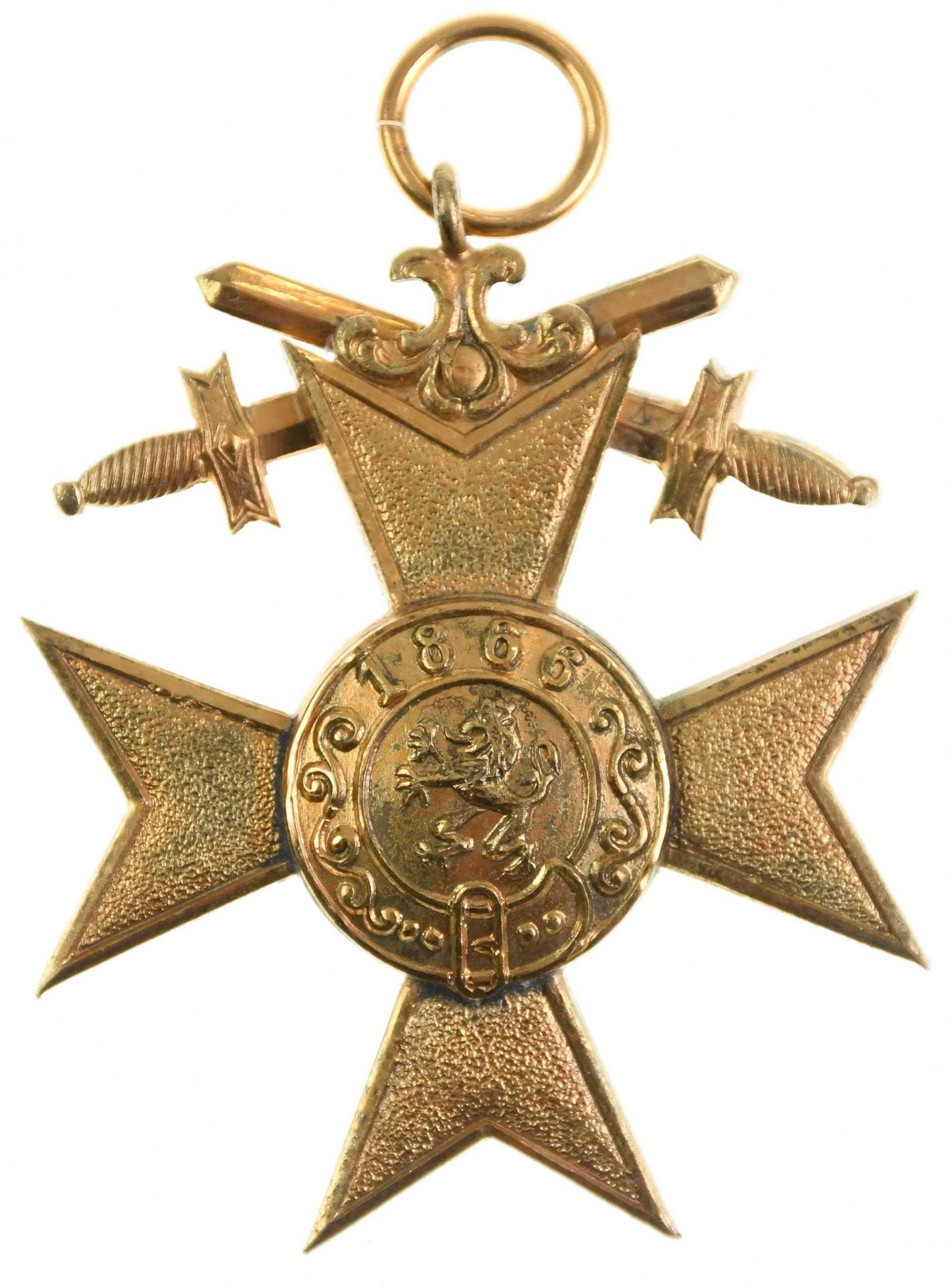 Bayern. Militär-Verdienstkreuz 1. Klasse 3. Form (1913-1921) mit Schwertern, Kupfer vergoldet, email - Bild 2 aus 2