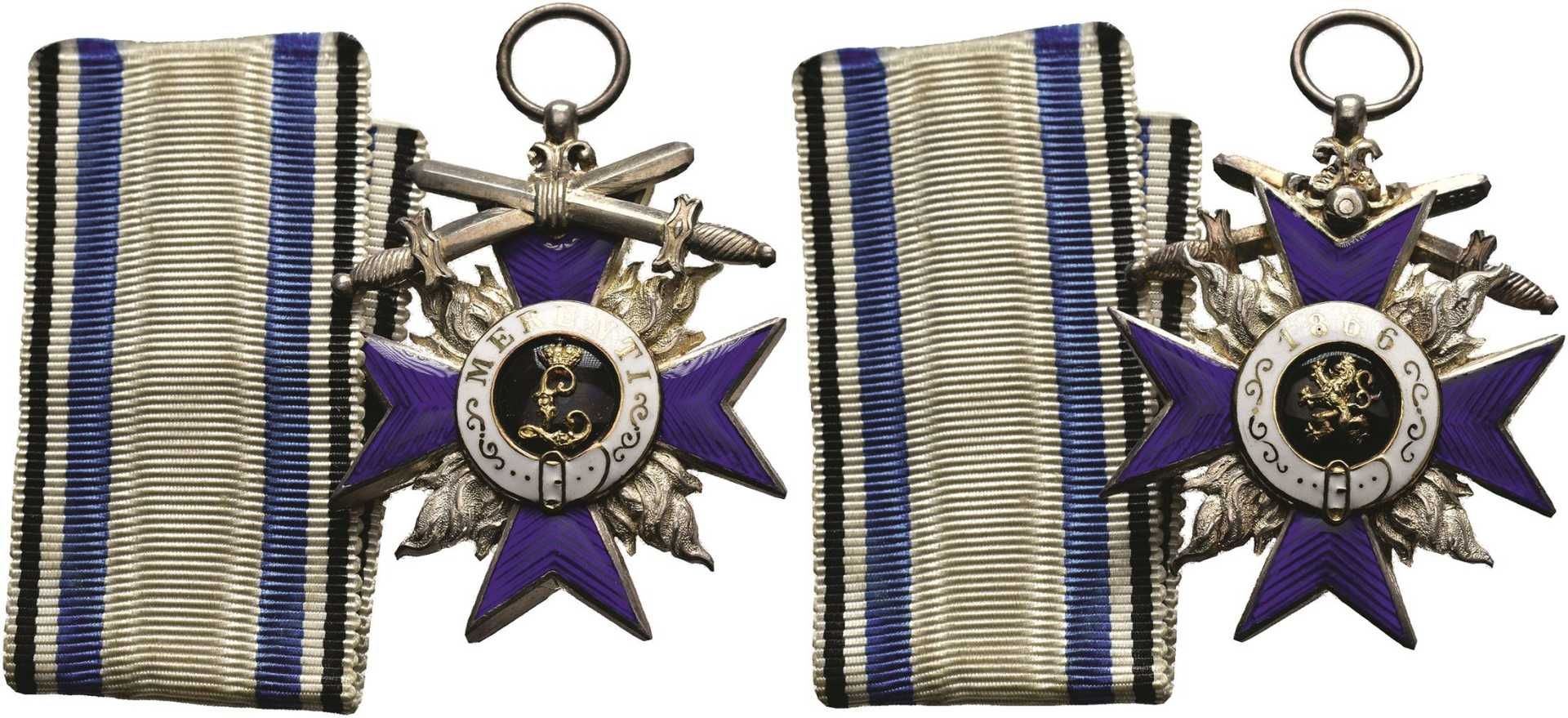 Bayern, Militär-Verdienstorden (1866-1921), Kreuz 4. Klasse mit Schwertern, Silber, Punze \900\ auf