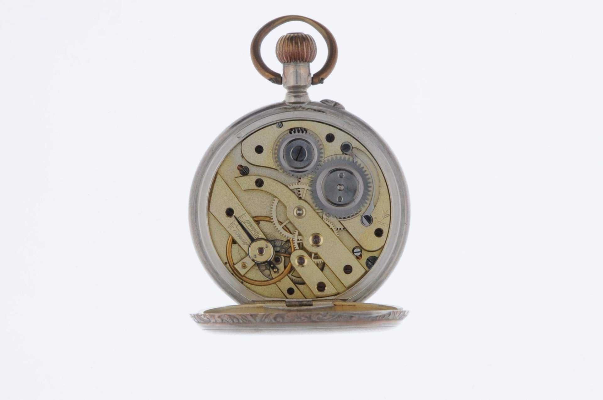 Spring cover pocket-watch \\\minerva\\\. Ca. 45 mm, about 1880-1900, Switzerland, 800er silver with - Image 5 of 5