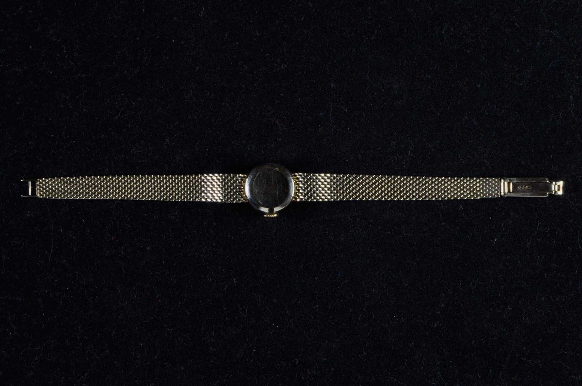 Zentra Disett Damenarmbanduhr. Ca. 17,2mm, 585er Gelbgold, Handaufzug. Länge ca. 18 cm, Gesamtgewich - Bild 3 aus 8