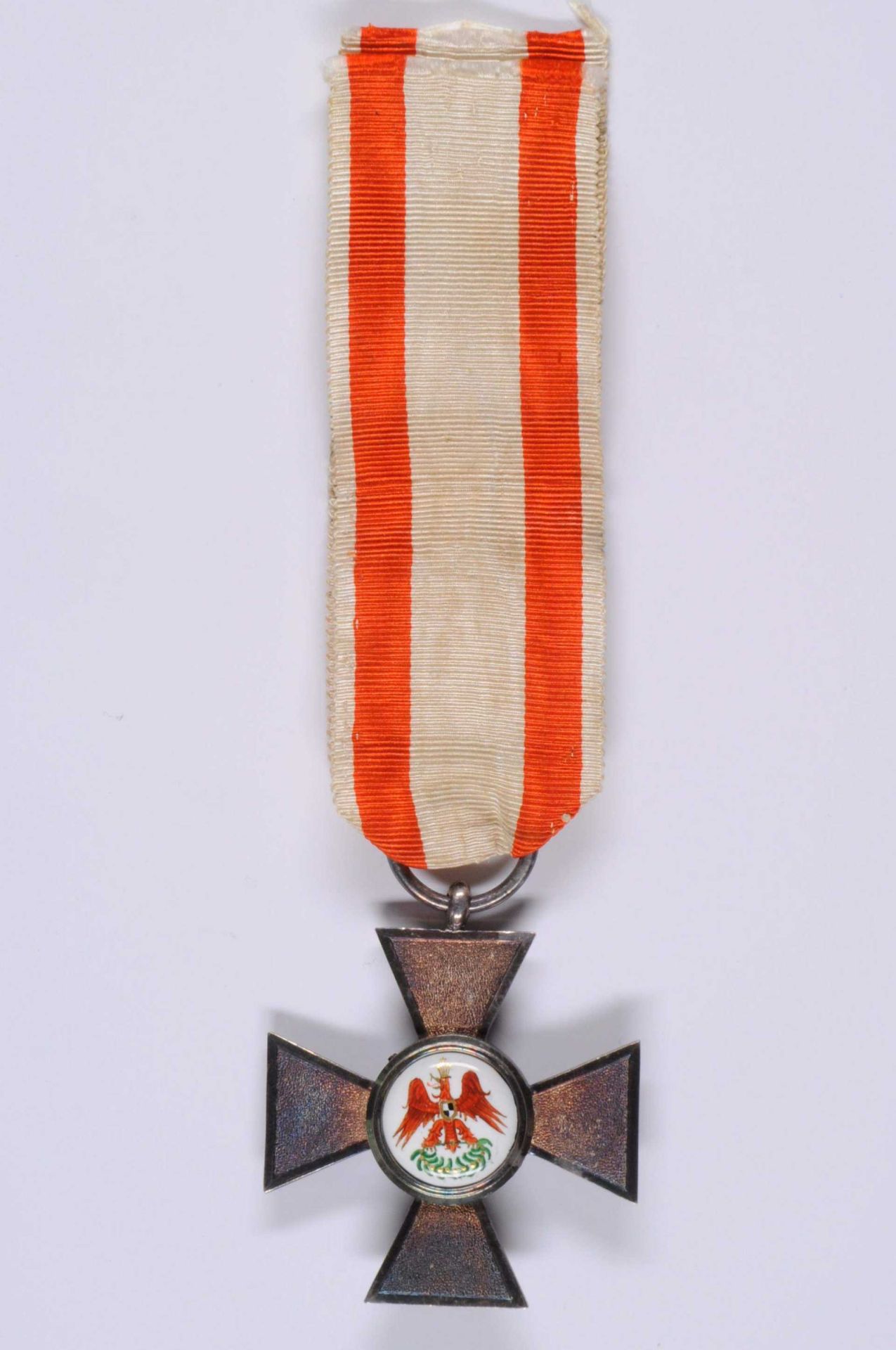 Preußen, Roter Adler Orden, Kreuz 4. Klasse, Silber, gekörnte Arme, am Band, OEK 1704, dazu Verleihu - Bild 2 aus 3