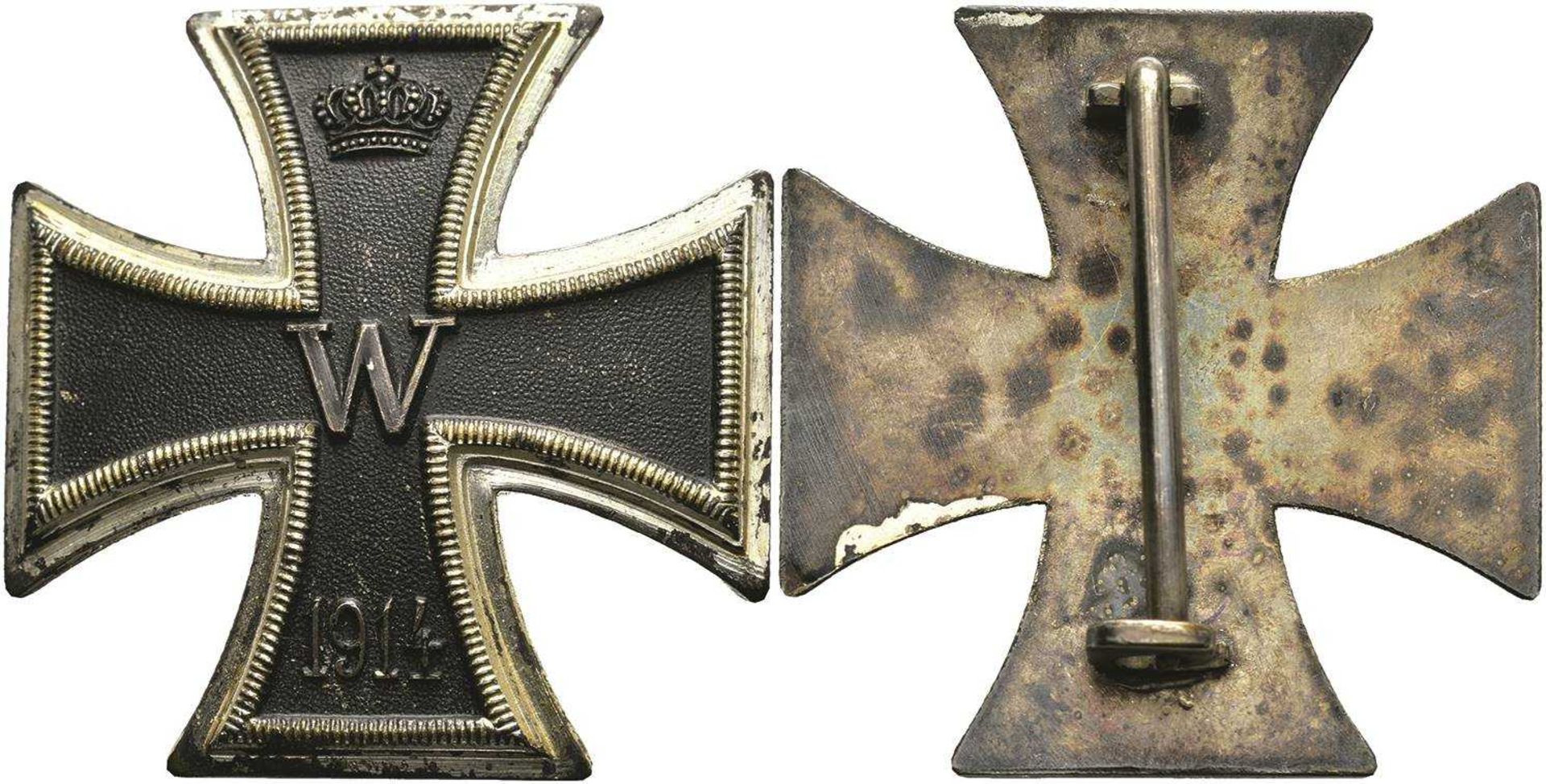 Preußen, Eisernes Kreuz 1914 1. Klasse, gewölbte Form, nicht magnetisch, OEK 1908, Zustand 2.