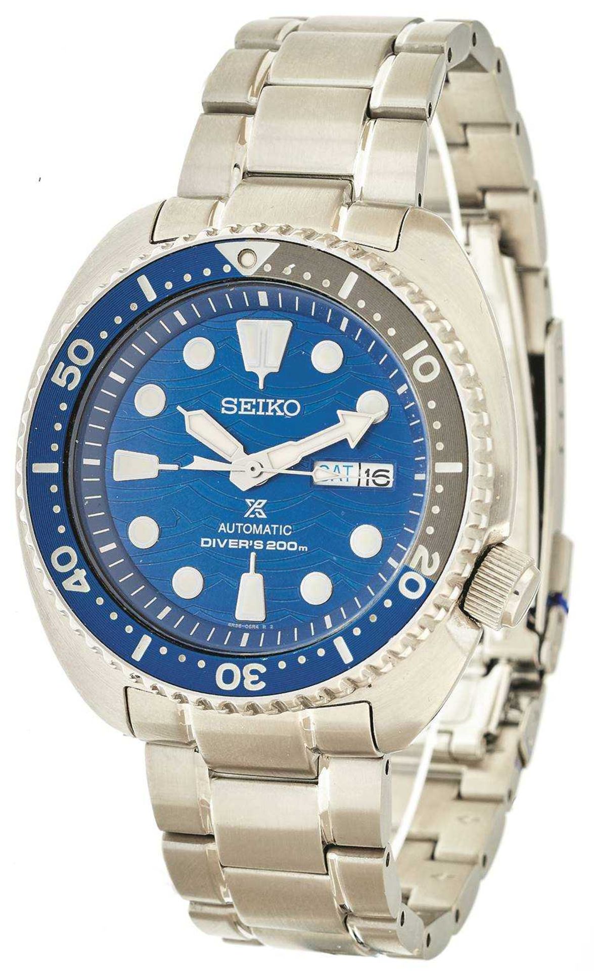 Seiko Prospex \Save The Ocean\ Herren Armbanduhr. Special Edition, Ca. 45mm, Edelstahl, Saphirglas,