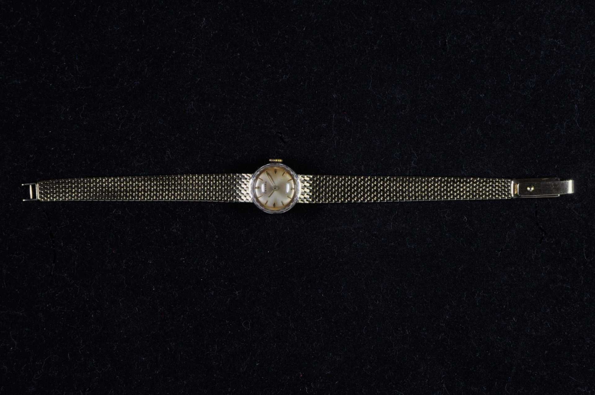 Zentra Disett Damenarmbanduhr. Ca. 17,2mm, 585er Gelbgold, Handaufzug. Länge ca. 18 cm, Gesamtgewich - Bild 2 aus 8