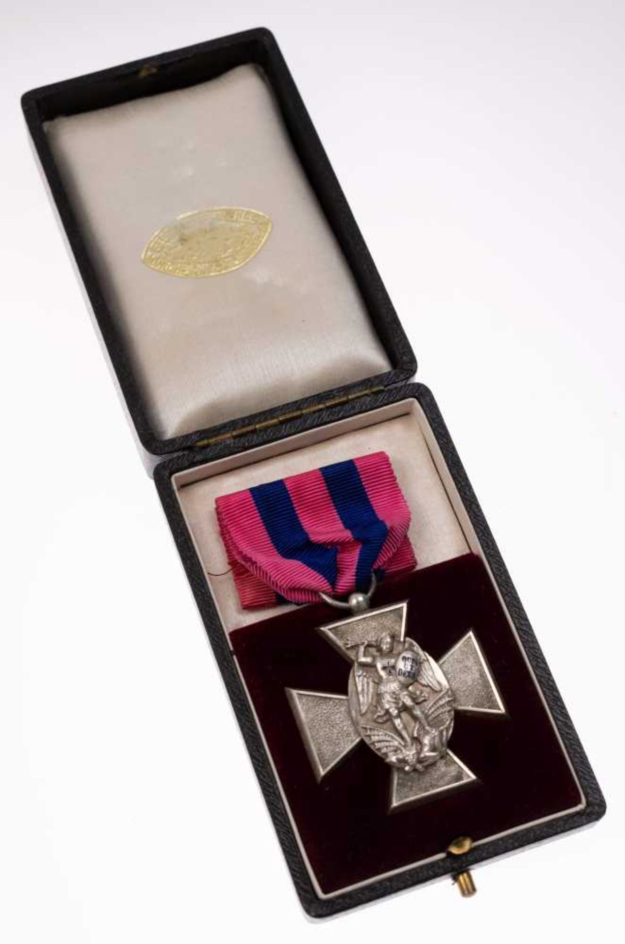 Bayern, Verdienstkreuz vom heiligen Michael, Kreuz 4. Klasse, Silber, im Verleihungsetui mit goldene - Bild 3 aus 4