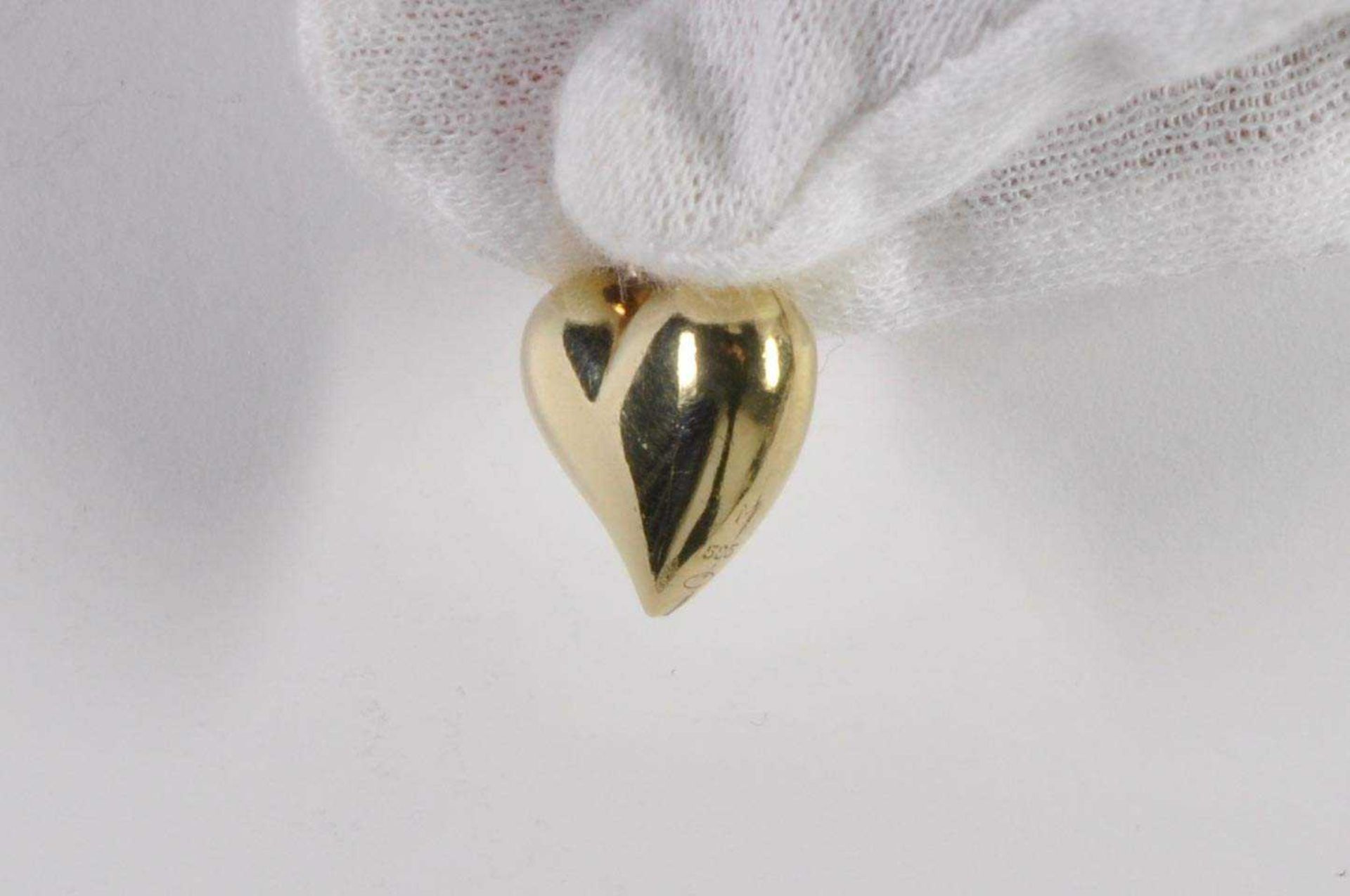 Brillant pendant in the shape of a heart, 585 yellow gold, 5, 25 g, 14, 5 x 21, 1 x 7, 3 mm (with ey - Image 5 of 7