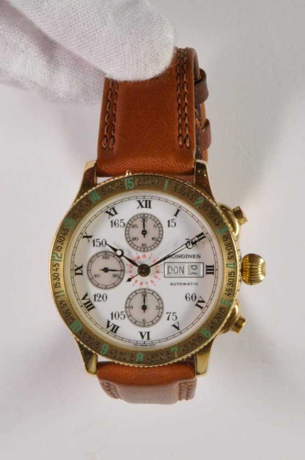 Longines Lindbergh hour angle gentlemen chronograph. Ca. 42, 4 mm, high-grade steel, automatic, cali - Image 2 of 8