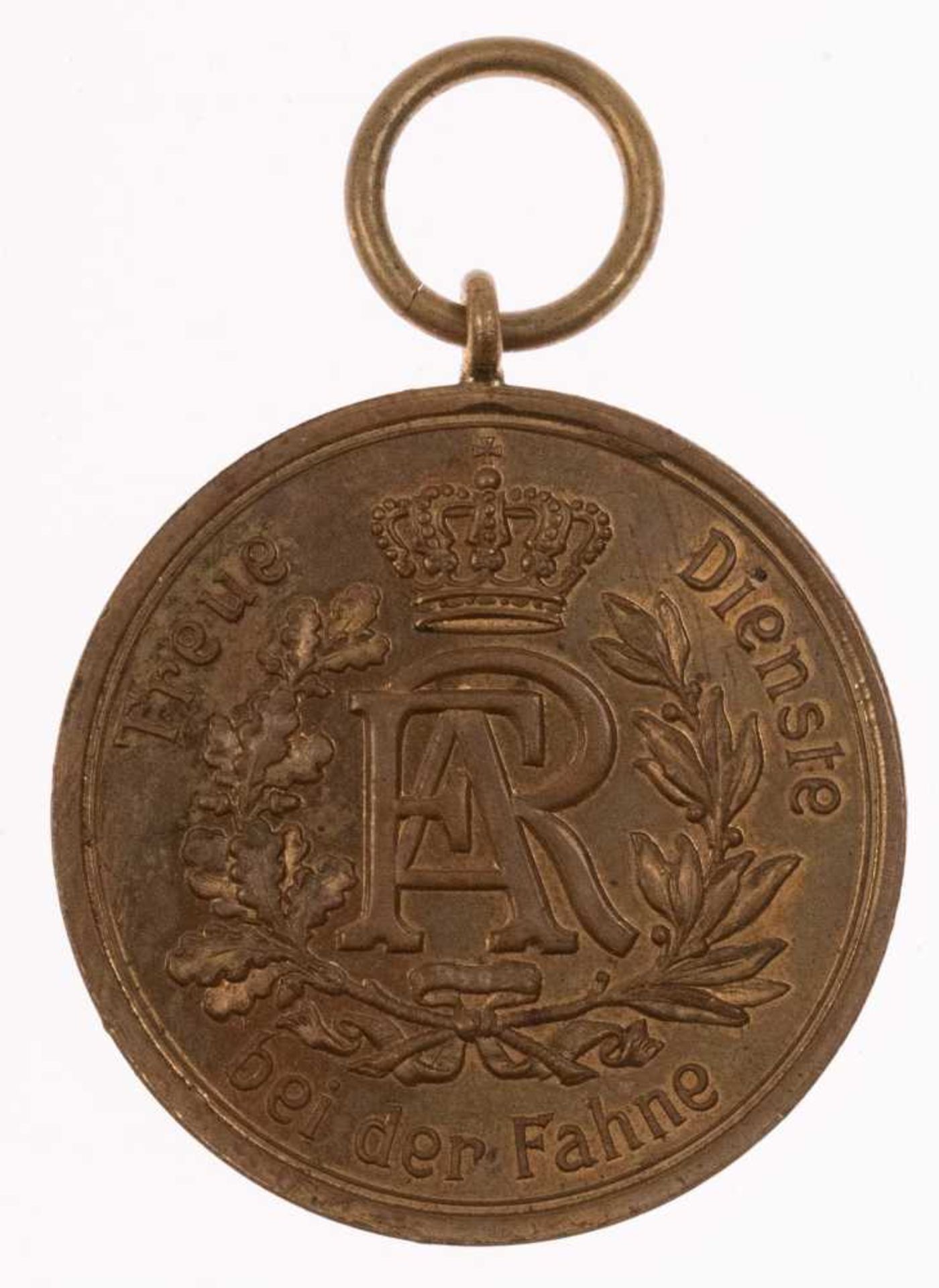 Sachsen, Dienstauszeichnung 2. Klasse für 12 Dienstjahre 1913, Kupfer bronziert, OEK 2314, Zustand 2