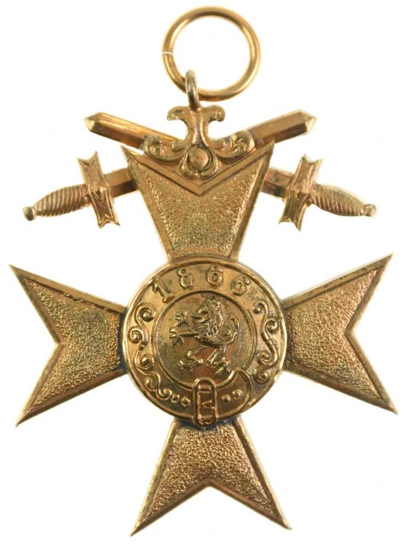 Bavaria. Military Cross of Merit 1. Class 3. Form (1913-1921) with swords, copper gold plated, ename - Image 2 of 2