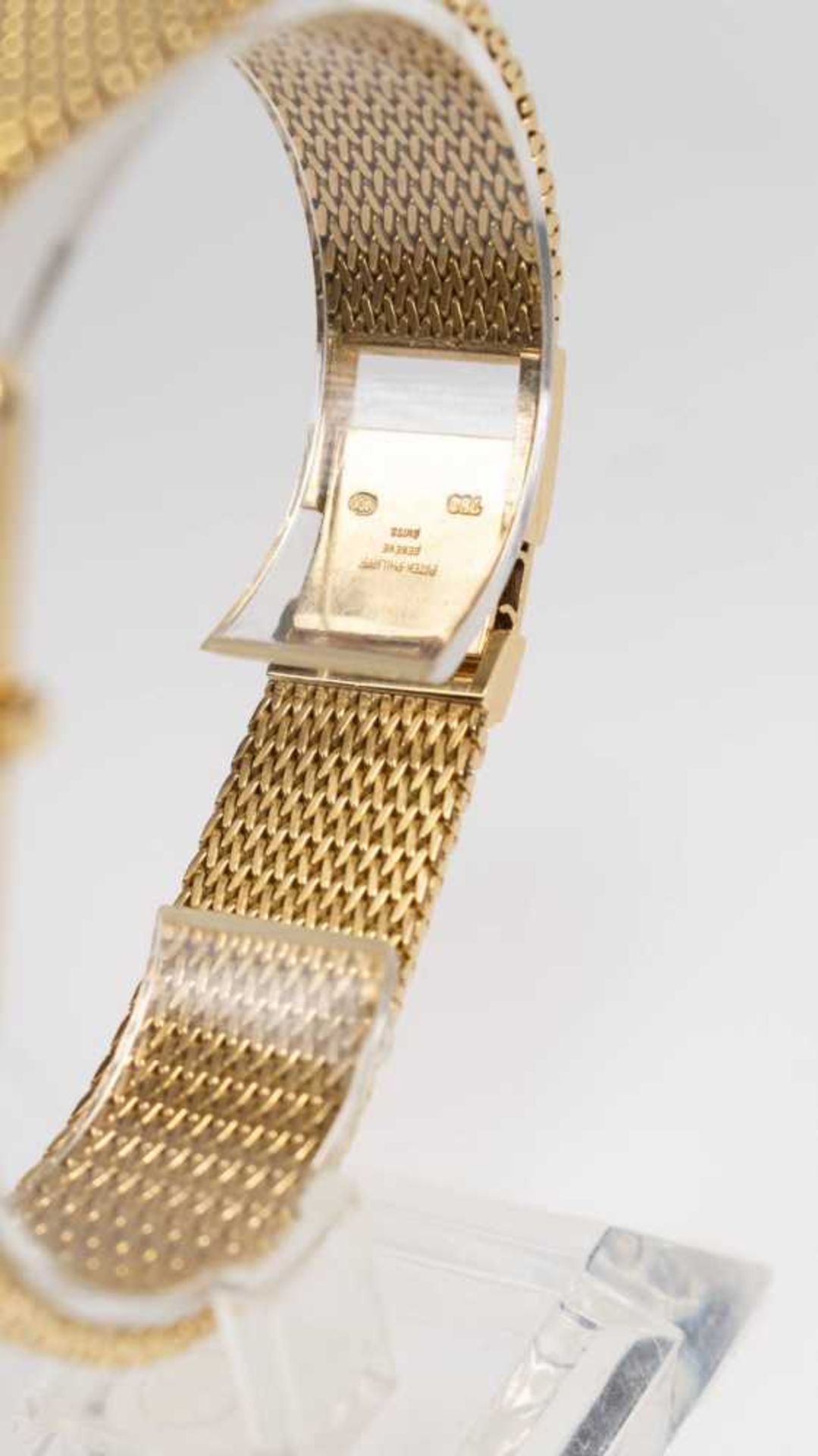 Patek Philippe 3599 Herren Armbanduhr. Ca. 28mm, 750er Gelbgold, Handaufzug. Wunderschönes, blaues Z - Bild 2 aus 5
