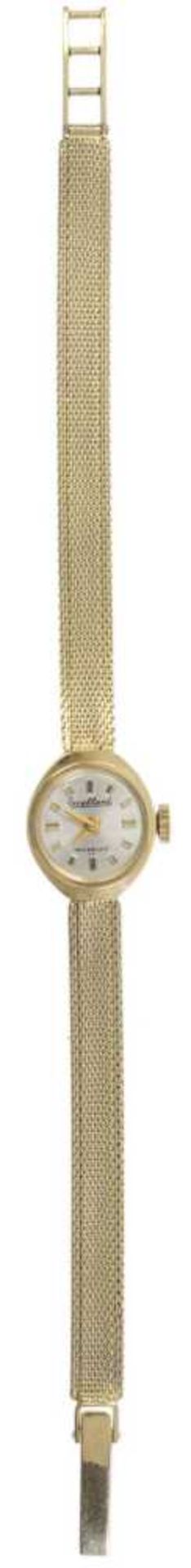 Excellent womens watch. 14.59 g. Fine, automatic, workable, in 585er yellow gold salaries, length ma